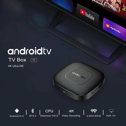 Smart TV Box 4K - pilot z Netflix / YouTube / WiFi 5G / Bluetooth