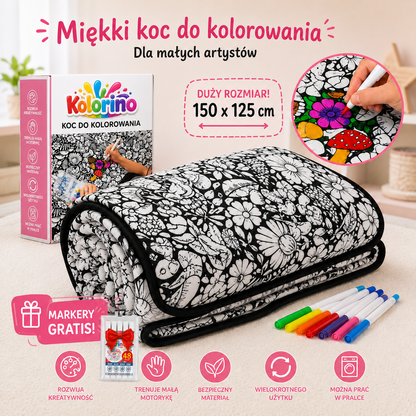Kolorowy Kocyk - Koc który pokolorujesz sam!
