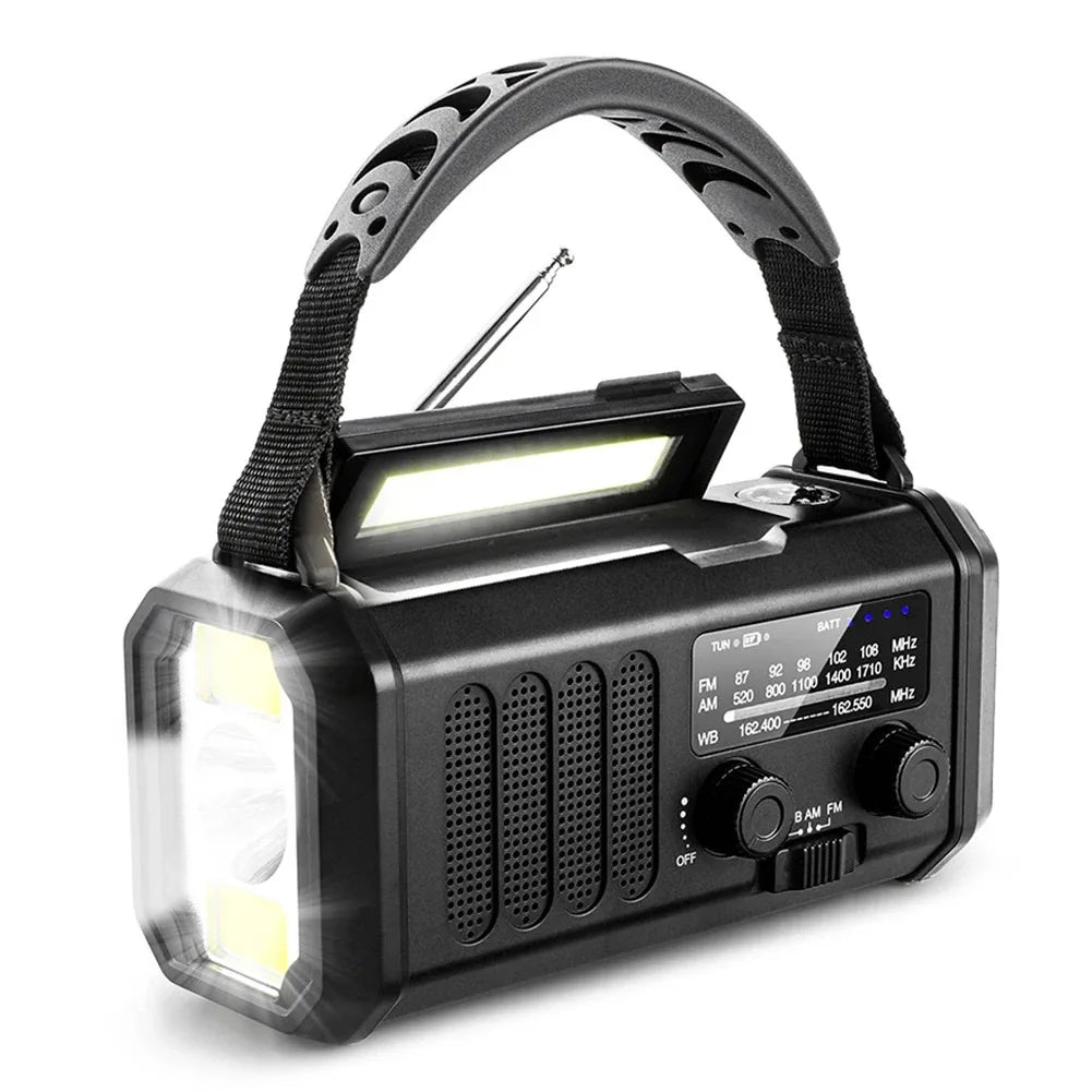 Radio Survivalowe 3w1 -panel słoneczny + korbka + powerbank