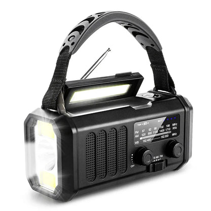 Radio Survivalowe 3w1 -panel słoneczny + korbka + powerbank