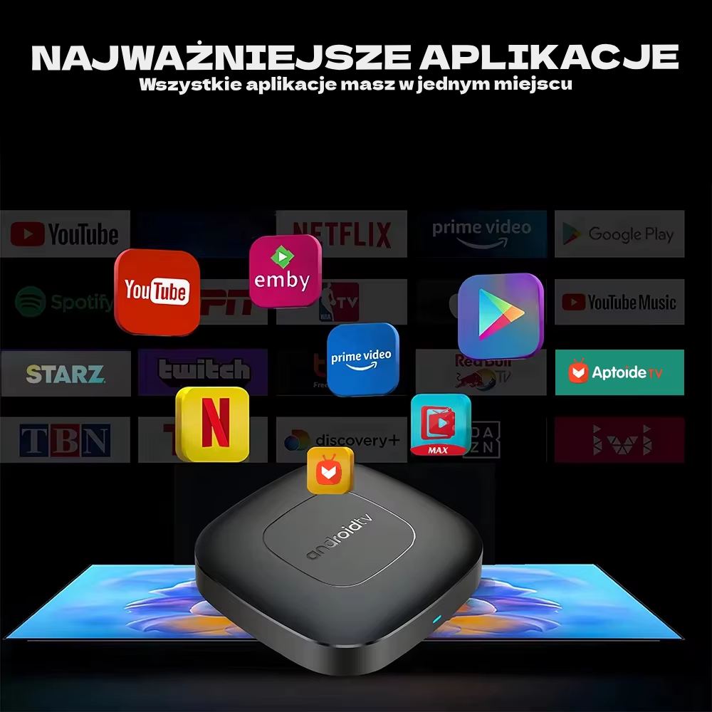 Smart TV Box 4K - pilot z Netflix / YouTube / WiFi 5G / Bluetooth