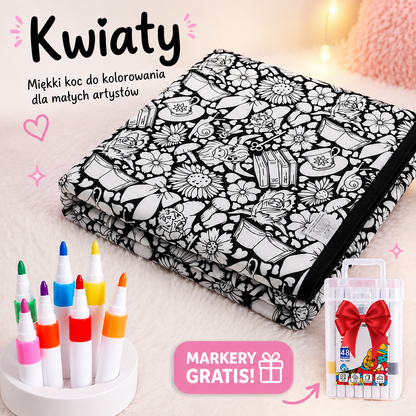 Kolorowy Kocyk - Koc który pokolorujesz sam!